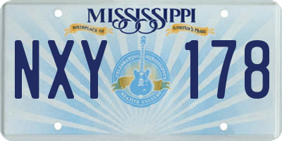 MS license plate NXY178