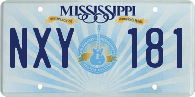 MS license plate NXY181