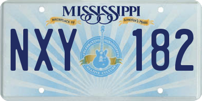 MS license plate NXY182