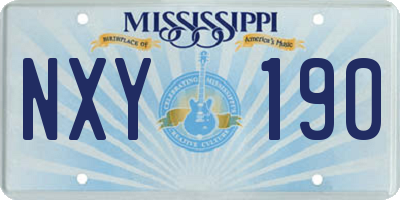 MS license plate NXY190
