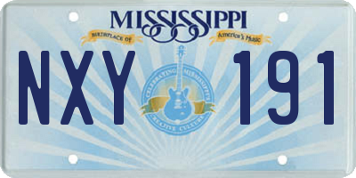 MS license plate NXY191