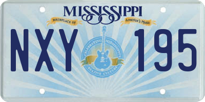 MS license plate NXY195
