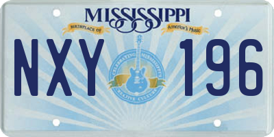 MS license plate NXY196
