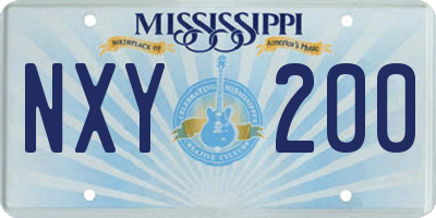MS license plate NXY200