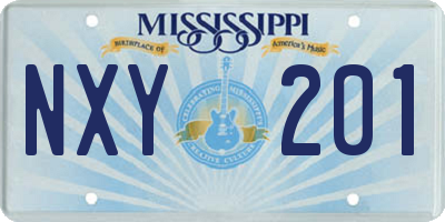 MS license plate NXY201
