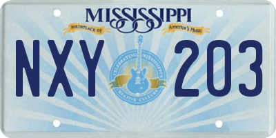 MS license plate NXY203