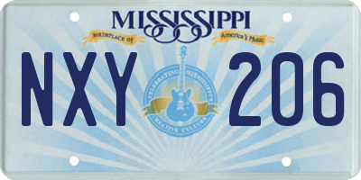 MS license plate NXY206