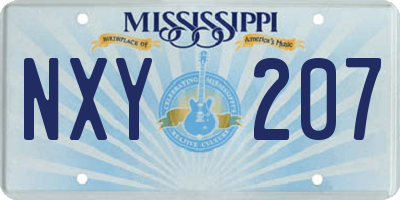 MS license plate NXY207