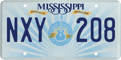MS license plate NXY208