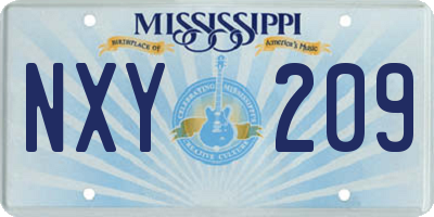 MS license plate NXY209