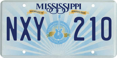 MS license plate NXY210