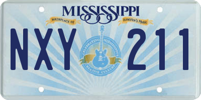 MS license plate NXY211