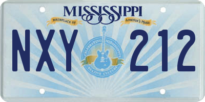 MS license plate NXY212