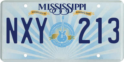 MS license plate NXY213