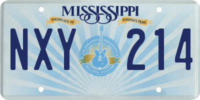 MS license plate NXY214