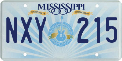 MS license plate NXY215