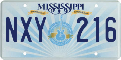 MS license plate NXY216