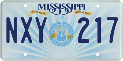 MS license plate NXY217