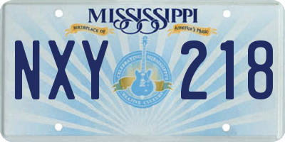 MS license plate NXY218