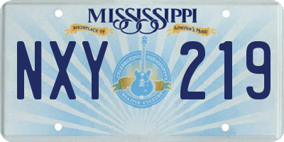 MS license plate NXY219