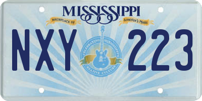 MS license plate NXY223
