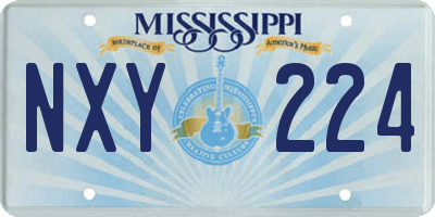 MS license plate NXY224