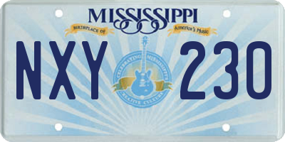 MS license plate NXY230