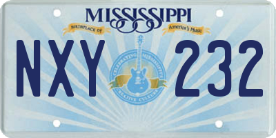 MS license plate NXY232
