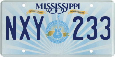 MS license plate NXY233