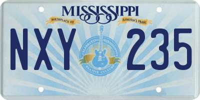 MS license plate NXY235