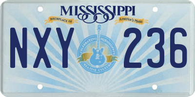 MS license plate NXY236