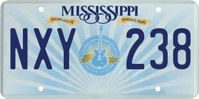 MS license plate NXY238