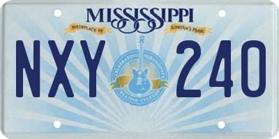 MS license plate NXY240