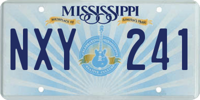 MS license plate NXY241