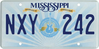 MS license plate NXY242