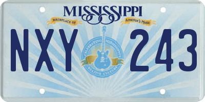 MS license plate NXY243