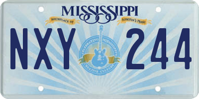 MS license plate NXY244
