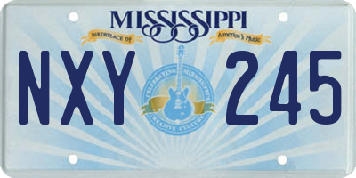 MS license plate NXY245