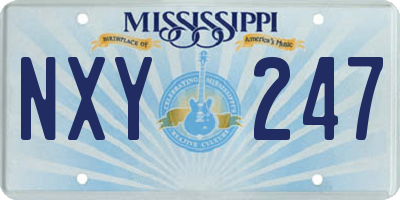 MS license plate NXY247