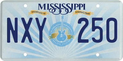 MS license plate NXY250