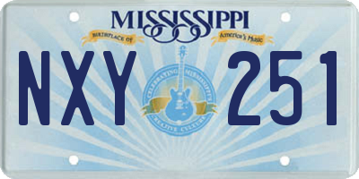 MS license plate NXY251