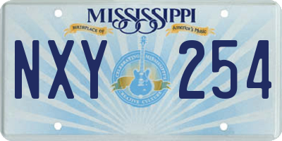 MS license plate NXY254