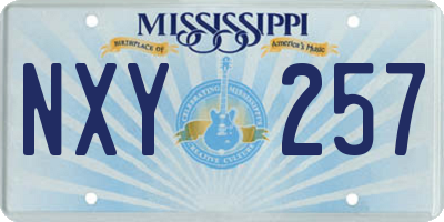 MS license plate NXY257