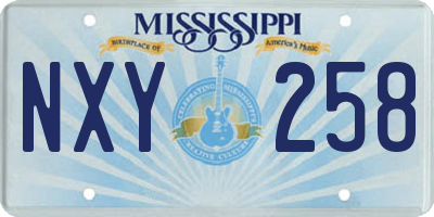 MS license plate NXY258
