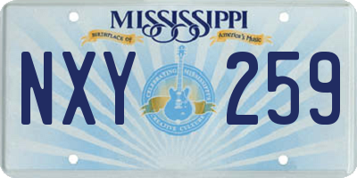 MS license plate NXY259