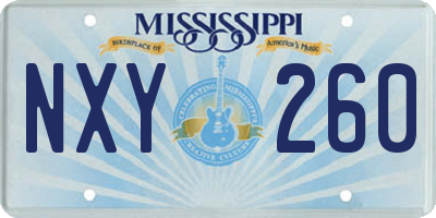 MS license plate NXY260