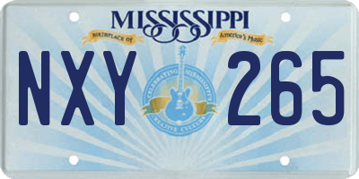 MS license plate NXY265