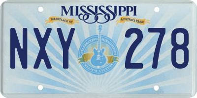 MS license plate NXY278