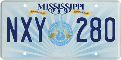 MS license plate NXY280
