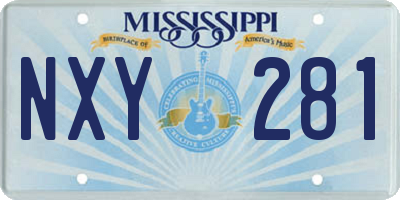 MS license plate NXY281